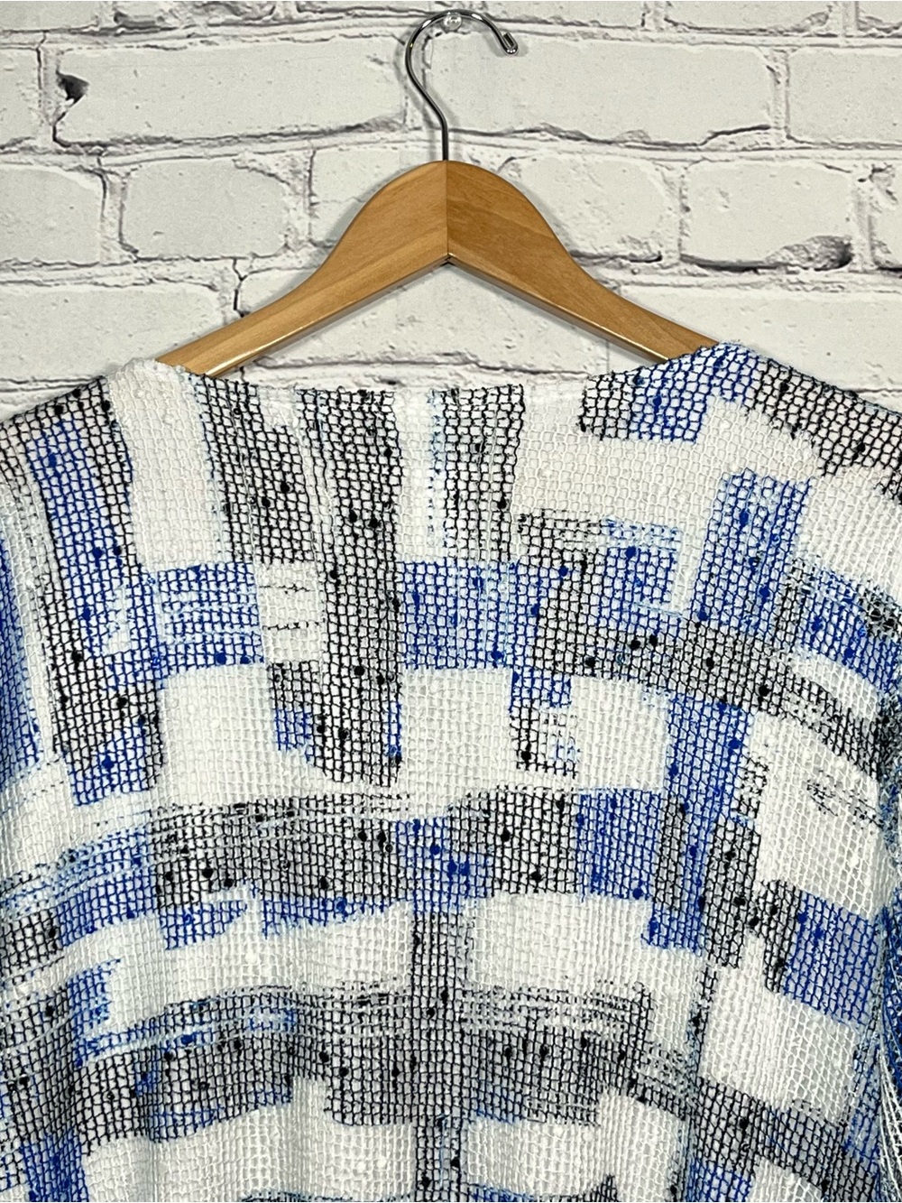 Alfred Dunner Layered Open Weave Blouse T Shirt Womens Size Large Geometric - Picture 13 of 14